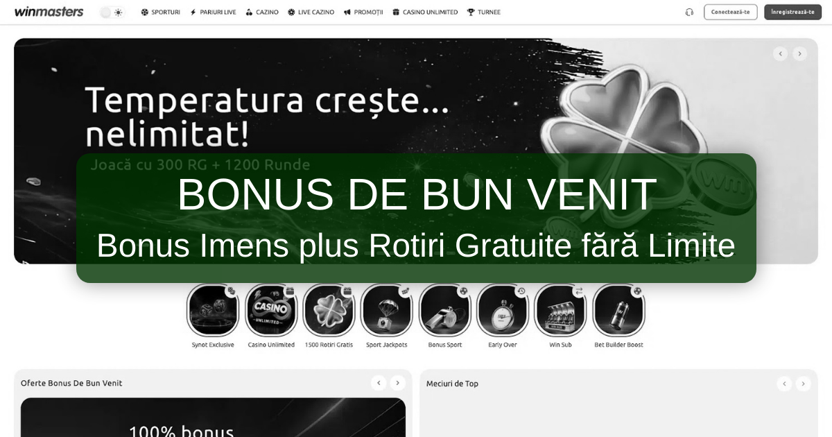 Winmasters și bonusul de bun venit pentru jucătorii din România